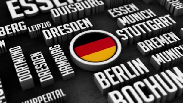 Alemania Ciudades Word Cloud Collage — Vídeo de stock