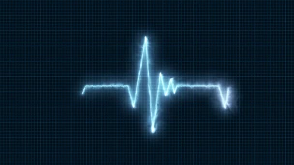心动图显示器显示的有生命的心脏跳动脉线 — 图库视频影像