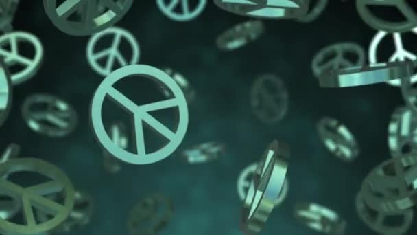 Περιστρεφόμενο Φόντο Κινούμενων Σχεδίων Συμβόλων Ειρήνης — Αρχείο Βίντεο