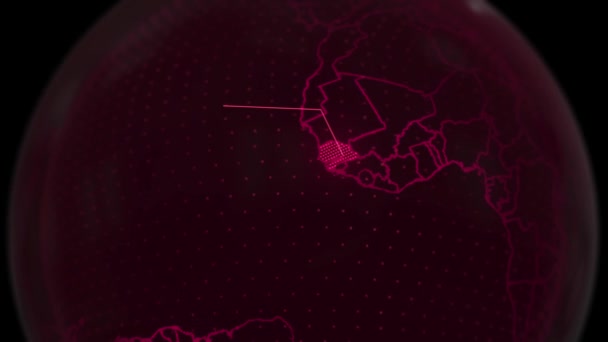 Animowana Ziemia Obracająca Się Zaznaczoną Mapą Senegalu — Wideo stockowe