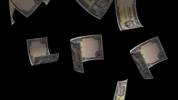 Падение Бангладеш Деньги Банкноты Анимационный Фон — стоковое видео