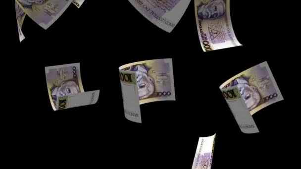 Caindo Brasil Dinheiro Animação Notas Banco Fundo — Vídeo de Stock