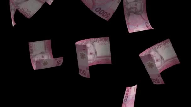 Falling Chile Money Banknote Animation Background — Stock Video
