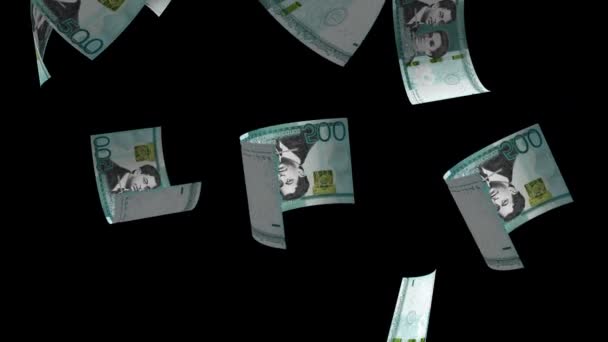 Caindo Dominicana Dinheiro Notas Animação Fundo — Vídeo de Stock