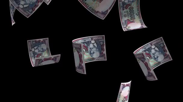 Spadające Ekwador Pieniądze Banknot Animacja Tle — Wideo stockowe