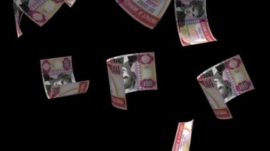 Düşen Monako Para Banknote Animasyon Arkaplanı