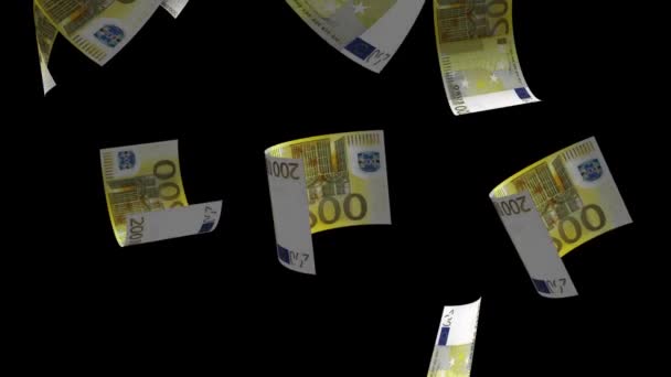 ユーロの下落 紙幣アニメーションの背景 — ストック動画