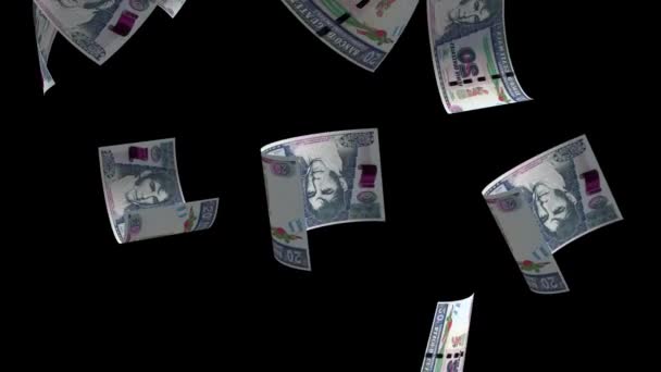 Falling Guatemala Banknote Animation Background — Stock video