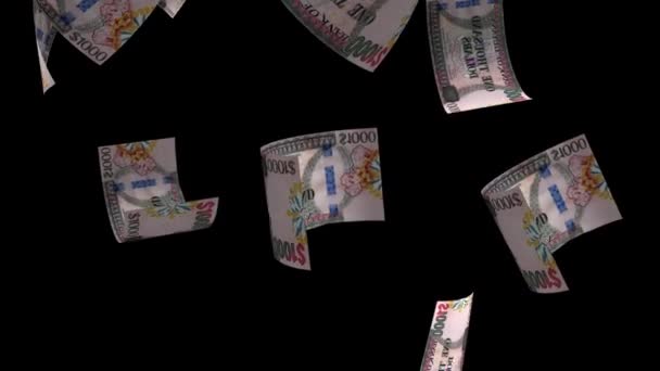 Düşen Guyana Para Banknote Animasyon Arkaplanı — Stok video