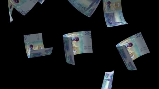 Düşen Kuveyt Banknote Animasyon Arkaplanı — Stok video