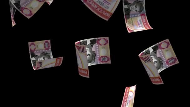 Falling Monaco Money Banknote Animation Background — Stock video