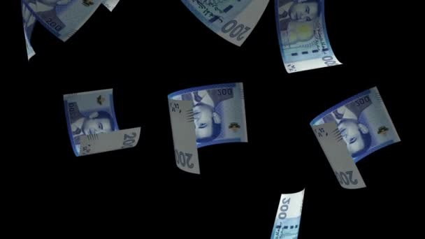 Spadające Tło Animacji Banknotów Maroka — Wideo stockowe