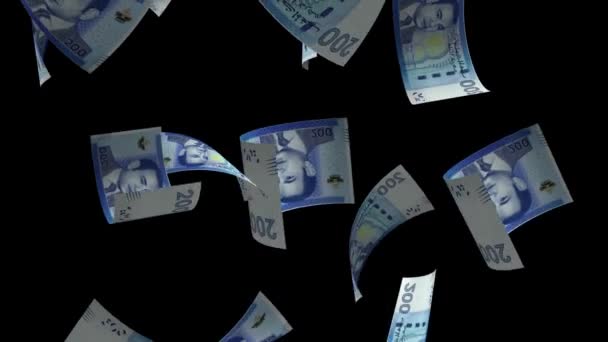 Düşen Fas Para Banknotları Animasyon Arkaplanı — Stok video