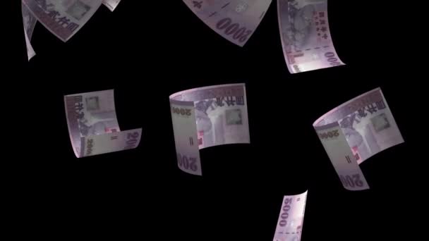 Düşen Yeni Tayvan Para Banknote1 Animasyon Arkaplanı — Stok video