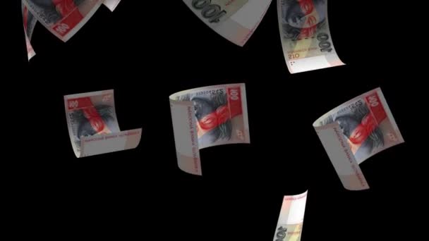スロバキア通貨の下落 紙幣アニメーションの背景 — ストック動画