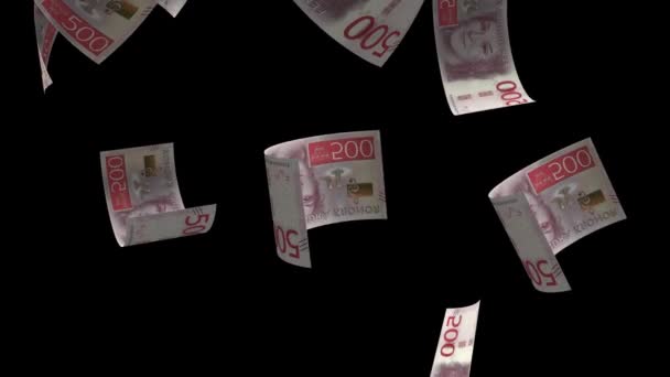 Sveç Düşen Para Banknotları Animasyon Arkaplanı — Stok video