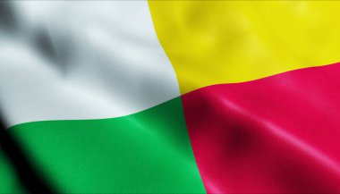 Plzen 'in sallanan Çek şehir bayrağının 3D görüntüsü