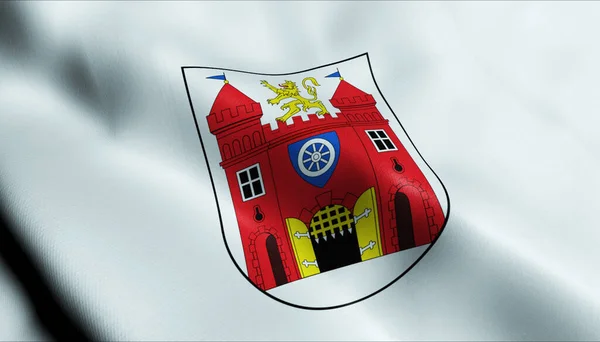 チェコ共和国の都市の旗を振る3Dイラスト — ストック写真