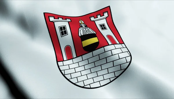 Illustratie Van Een Wapperende Tsjechische Stadsvlag Van Rokyč — Stockfoto
