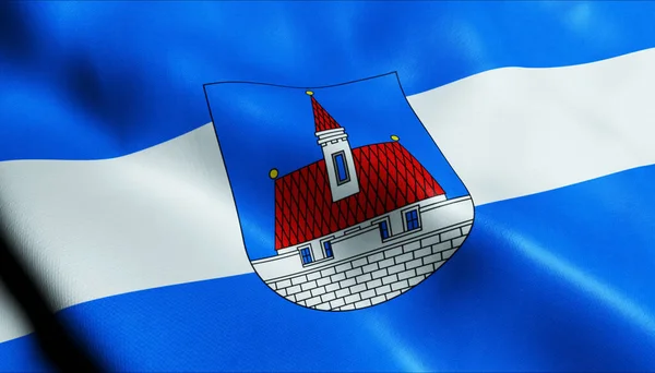 Ilustração Uma Cidade Checa Acenando Bandeira Usti Nad Orlici — Fotografia de Stock