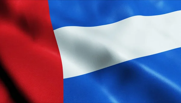 Illusztráció Egy Hullámzó Cseh Város Zászló Uvaly — Stock Fotó
