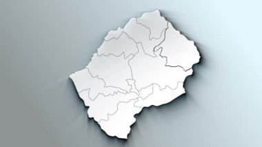 Dağıtımlı Modern Lesotho Beyaz Haritası