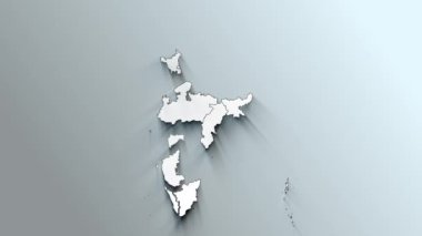 Ülkeli Modern Beyaz Hindistan Haritası