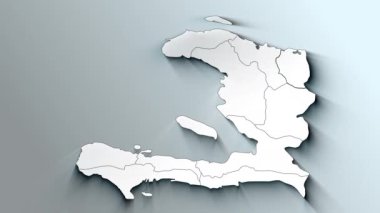 Departmanlı Modern Beyaz Haiti Haritası