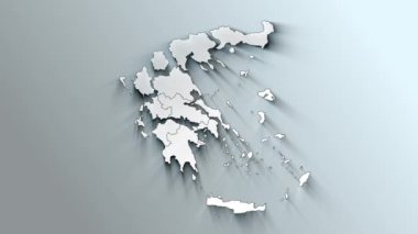 Bölgeli Modern Yunan Beyaz Haritası