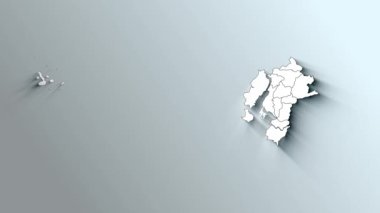 Eyaletli Modern Ekvador Beyaz Haritası