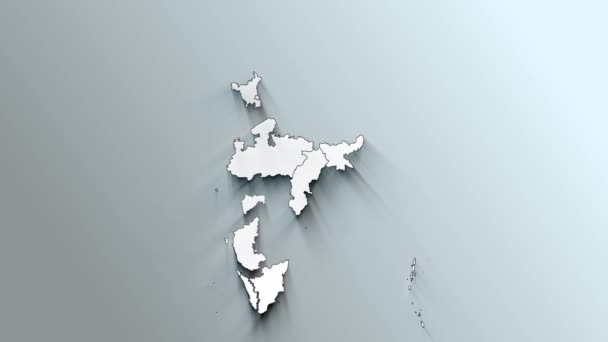 Nowoczesna Biała Mapa Indii Stanami — Wideo stockowe