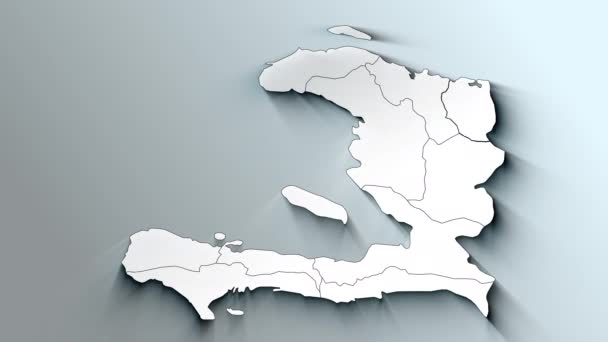 Современная Белая Карта Гаити Департаментами — стоковое видео