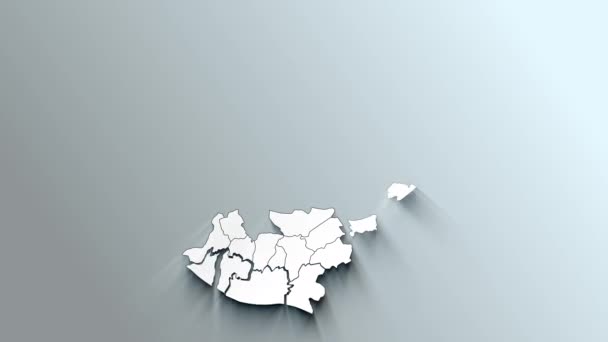 Mapa Blanco Moderno Guatemala Con Departamentos — Vídeo de stock
