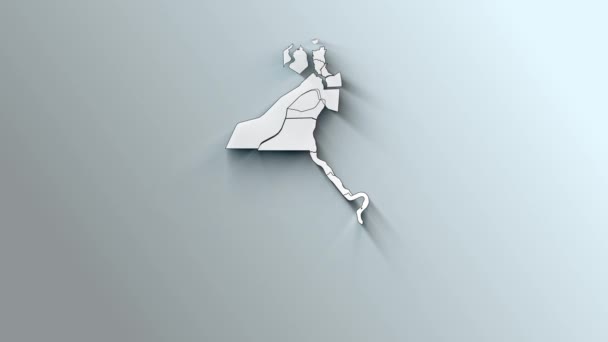Nowoczesna Biała Mapa Egiptu Governorates — Wideo stockowe