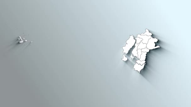 Современная Белая Карта Эквадора Провинциями — стоковое видео