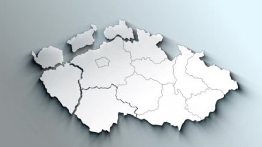 Bölgeli Modern Çek Cumhuriyeti Beyaz Haritası