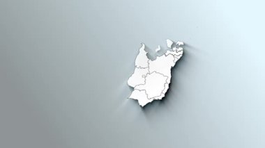 Ülkeli Modern Brezilya Beyaz Haritası