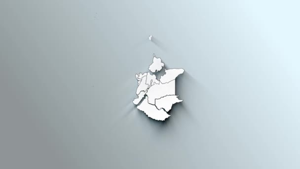 Mapa Blanco Moderno Colombia Con Departamentos — Vídeo de stock