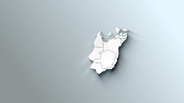 Mapa Blanco Moderno Brasil Con Los Estados — Vídeo de stock