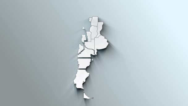 Mapa Branco Moderno Argentina Com Províncias — Vídeo de Stock