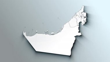 Emirliklerle Birleşik Arap Emirliklerinin Modern Beyaz Haritası