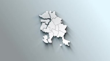 Sırbistan 'ın Bölgeli Modern Beyaz Haritası