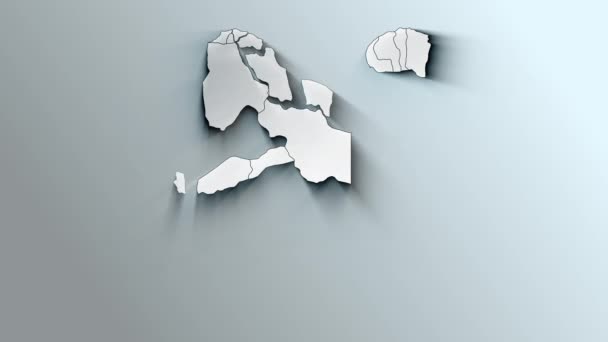 Mappa Bianca Moderna Della Libia Con Distretti — Video Stock