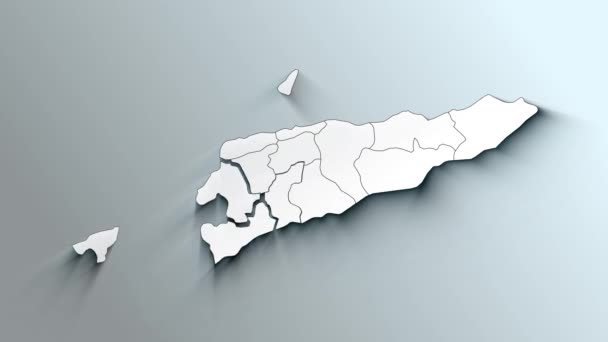 Сучасна Біла Карта Східного Тимору Муніципалітетами — стокове відео