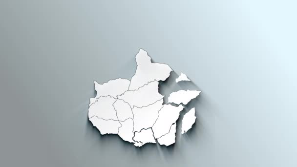 Σύγχρονος Λευκός Χάρτης Της Ουρουγουάης Τμήματα — Αρχείο Βίντεο