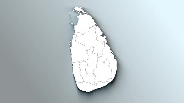 スリランカの近代的な白地図 — ストック動画