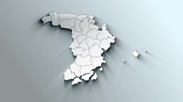 Mapa Blanco Moderno España Con Provincias — Vídeos de Stock