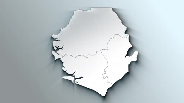 Modern White Map Sierra Leone Provinces — Stock Video