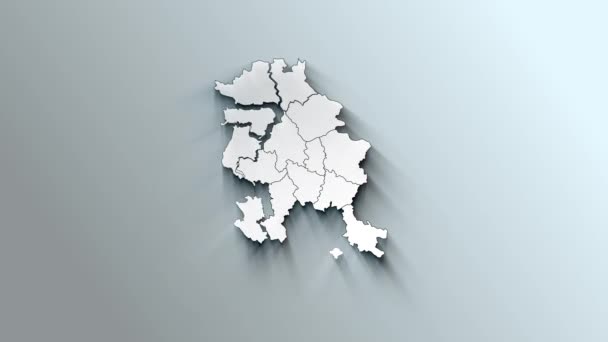 Moderne Weiße Landkarte Serbiens Mit Bezirken — Stockvideo
