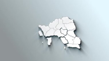 Romanya 'nın Ülkeli Modern Beyaz Haritası
